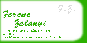 ferenc zalanyi business card