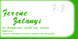 ferenc zalanyi business card